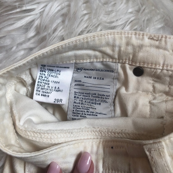 { AG Jeans } White & Cream Leopard Print Skinny - Picture 4 of 6